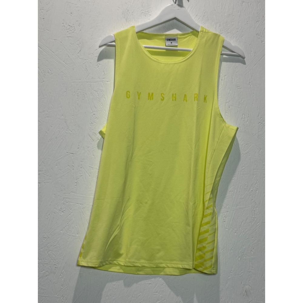 Gymshark Mens Neon Yellow Mesh Performance Training Tank Top Size Medium